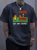 Unisexs Light Blue Loose Cotton Tee Got Any Grapes Duck Lemonade Stand Cartoon Crew Neck Short Sleeve Casual Street Male Top