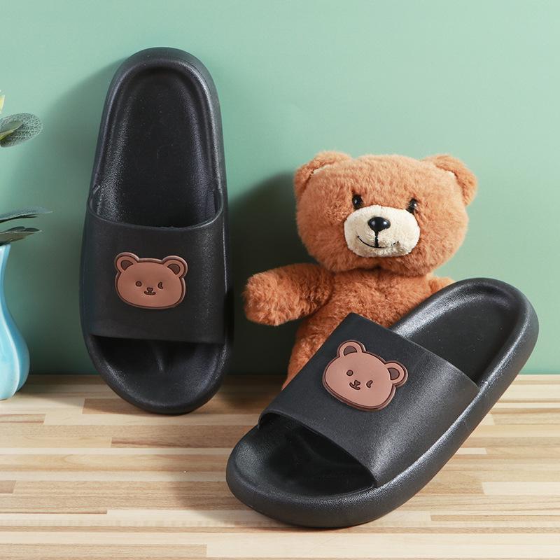 Hausschuhe mit seitlichem Bärenmotiv: Süße Sommer-Flip-Flops für Frauen, Studenten und Paare
