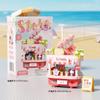 Non-Toxic Mini Food Cart Street View Building Blocks Micro Particle Diy Handmade Toys For Kids Creative Gifts Sets