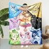 Pokemen-Eevee Cartoon Japanese Style Flannel Blanket Soft Fluffy Plush Blanket Sofa Office Quilt Throw Picnic Beach Towel