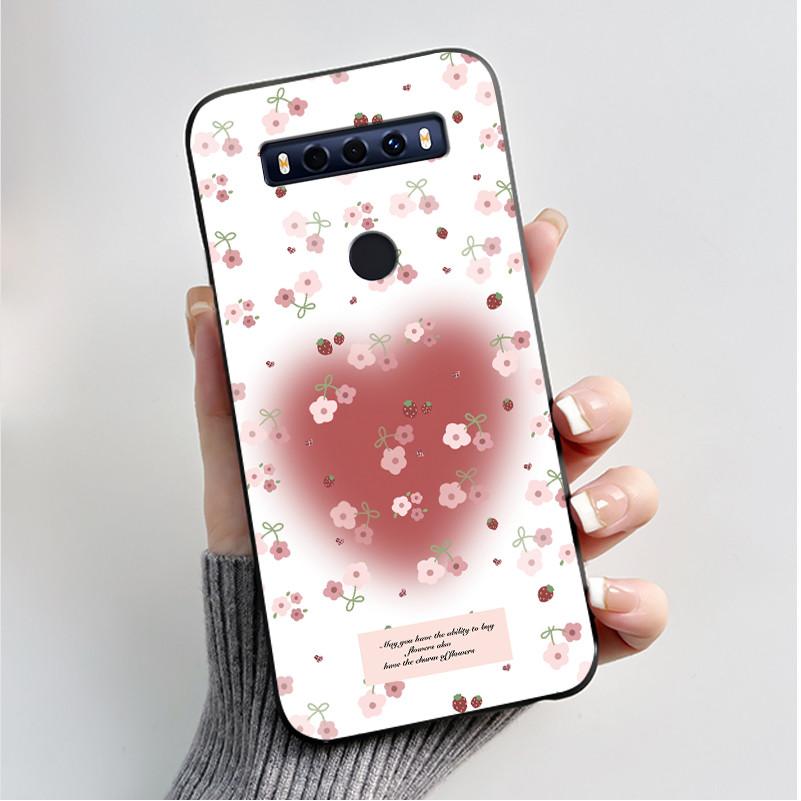 Case For TCL 10SE 10 SE Phone Case Aesthetic Luxury Fashion Butterfly Flowers Black Jelly Soft TPU Silicone Protective Cover