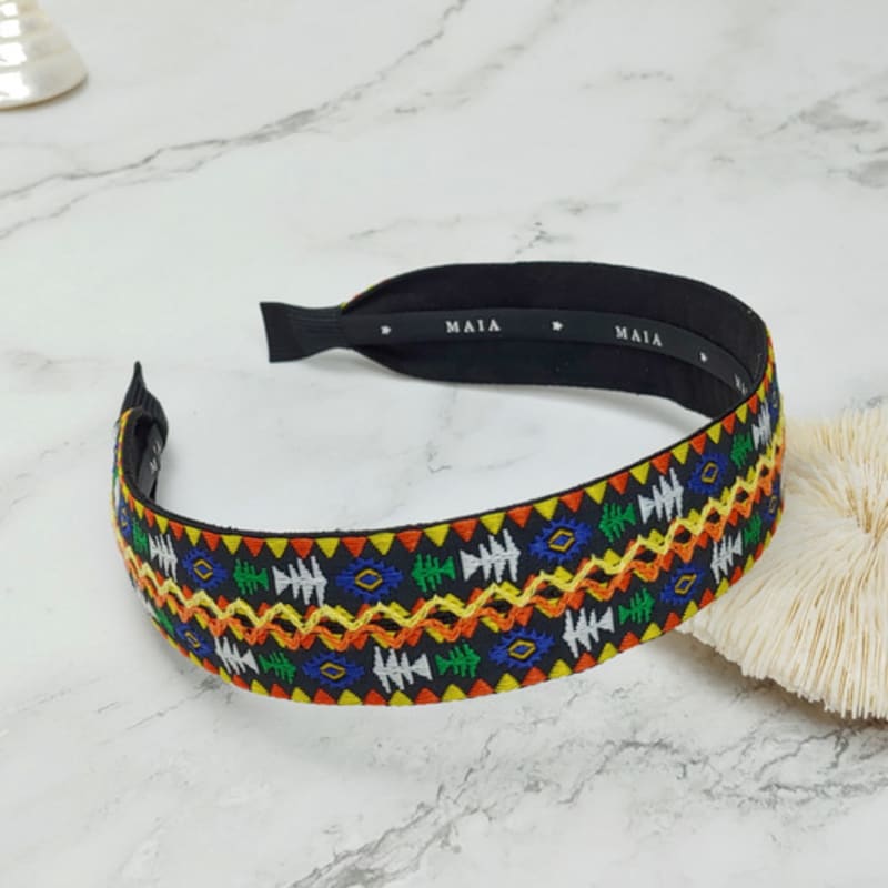 MAIA Geometric Pattern Headband - Yellow