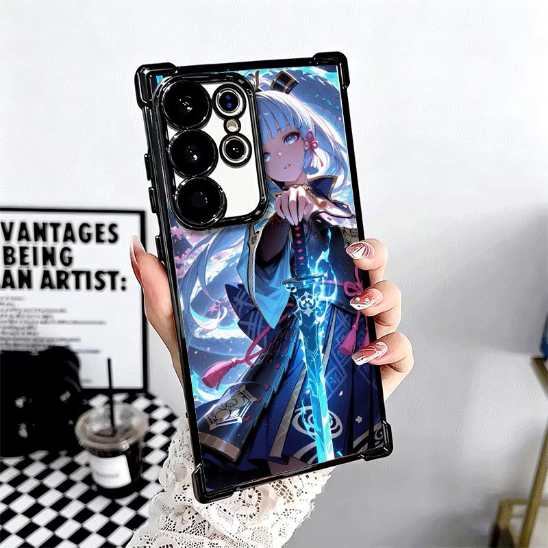 Genshin Impact Kamisato Ayaka Plating Phone Case For Samsung Galaxy S24 S25 FE S26 Edge S23 Ultra S22 S21 Plus S20 Anti-Fall Air