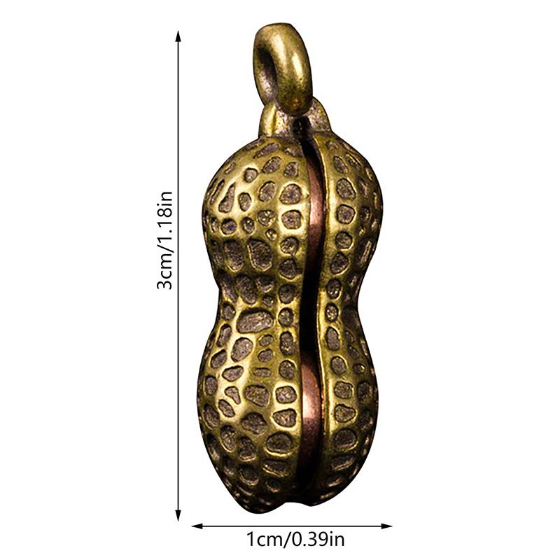 Brass Peanut Bell Ornaments Copper Figurines Feng Shui Desk Decorations Home Decors Accessories Keychains Pendants Gifts