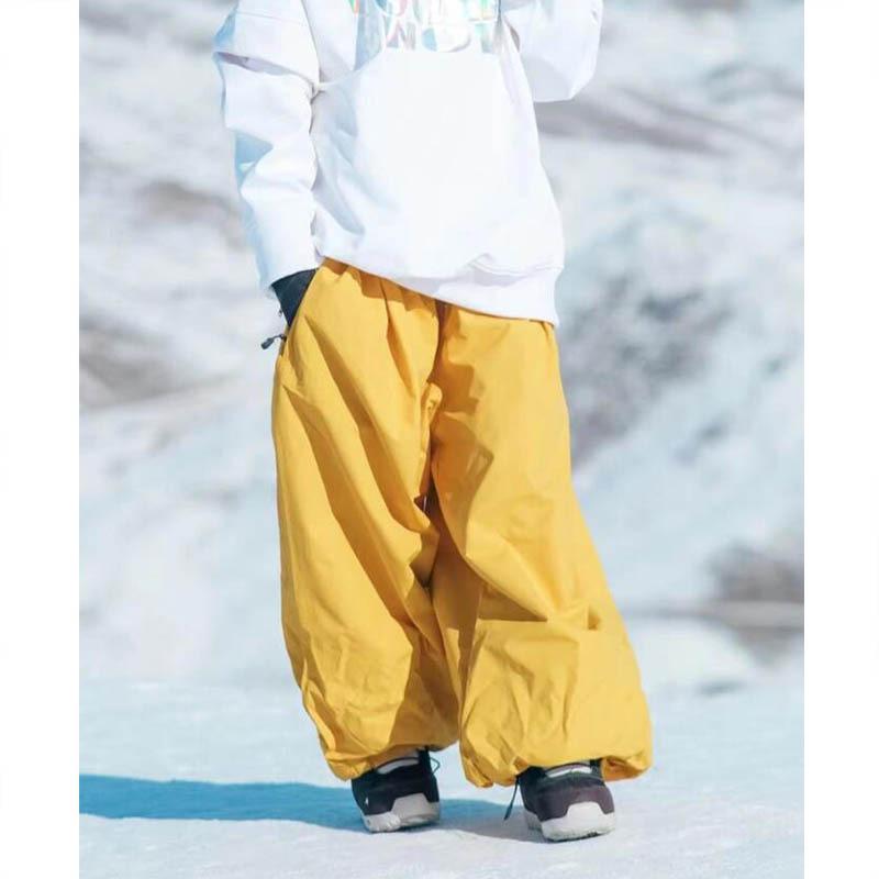

American Retro Herringbone Ski Pants: Waterproof, Wear-Resistant, Winter Warmth, Unisex. One Size [40-90kg] жёлтый