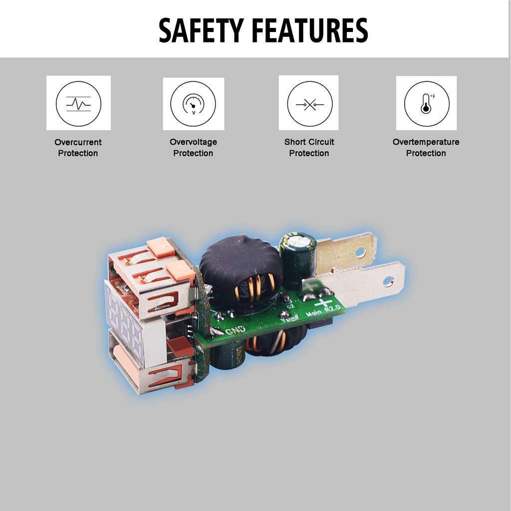 Waterproof Mobile Phone Charging Voltage Meter 12V/2A QC 2.0/3.0 USB Charger Socket for Car Boat Motorcycle Dual USB Power Outlet with LED Digital