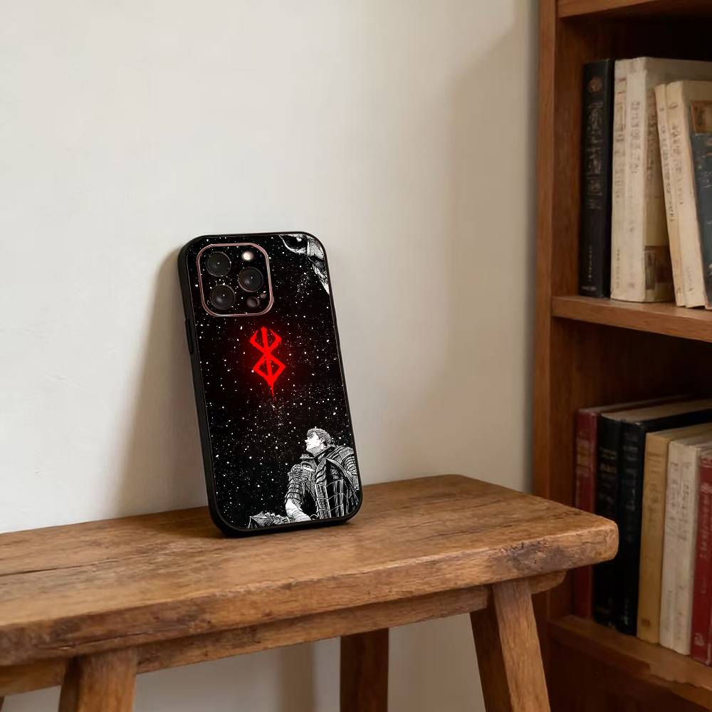 Berserk Guts icon Phone Case For iPhone 17, 16,15,14,13,12,11 Plus,Pro Max, Others Soft Black Cover