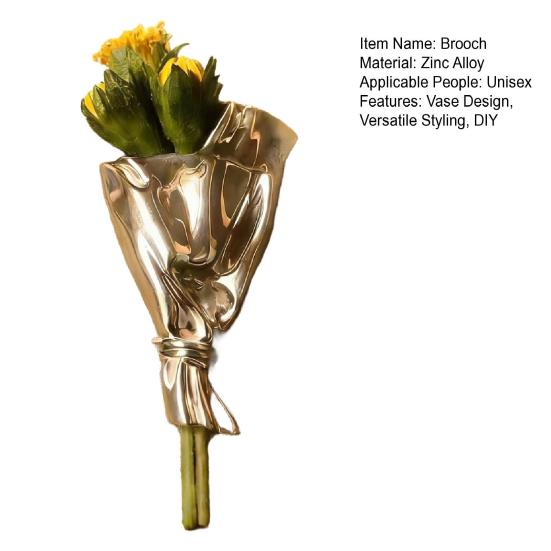 Brooch Matching DIY Small Bouquet Vase Design Brooch Decoration Bouquet Pin Coats Dresses Jackets DIY Bouquet