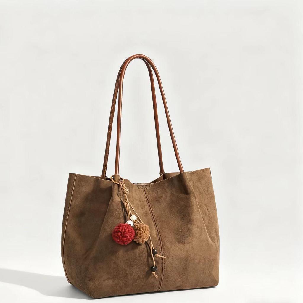 2025 Retro Large Capacity Suede Women's Shoulder Tote - Autumn/Winter Casual