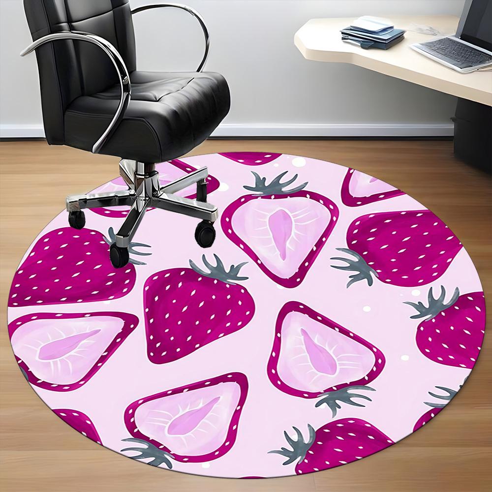 1pc Strawberry Pattern Carpet for Office, Non-slip, Soft and Durable Office Rug, Perfect for Office yy260128064