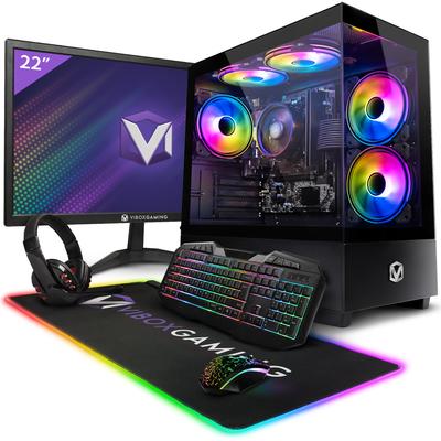 Vibox I-92 Herní PC Kompletní • 22" Obrazovka • AMD Ryzen 3 3200G 4,0 GHz • Radeon Vega 8 • 8GB RAM • 480GB SSD • Linux OS • WiFi