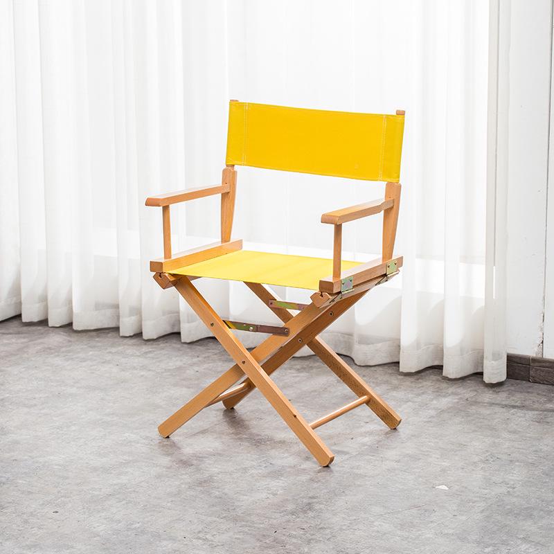 Klappbarer Regiestuhl aus Massivholz mit Segeltuchsitz und -lehne: Ideal für Bar, Büro, Make-up, Angeln, Outdoor und Freizeit.