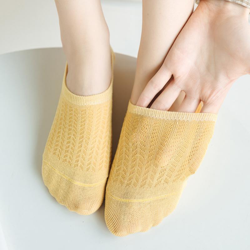 Invisible Breathable Ankle Socks Womens Thin Low Cut No Show Anti Slip Non Drop Air Cool Mesh Summer Casual Footwear Socks