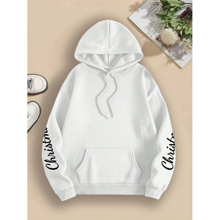 Christmas Hoodie Women, Snowman Print, Long Sleeve, Kangaroo Pocket, Drawstring, Casual Pullover, LOVE Christmas