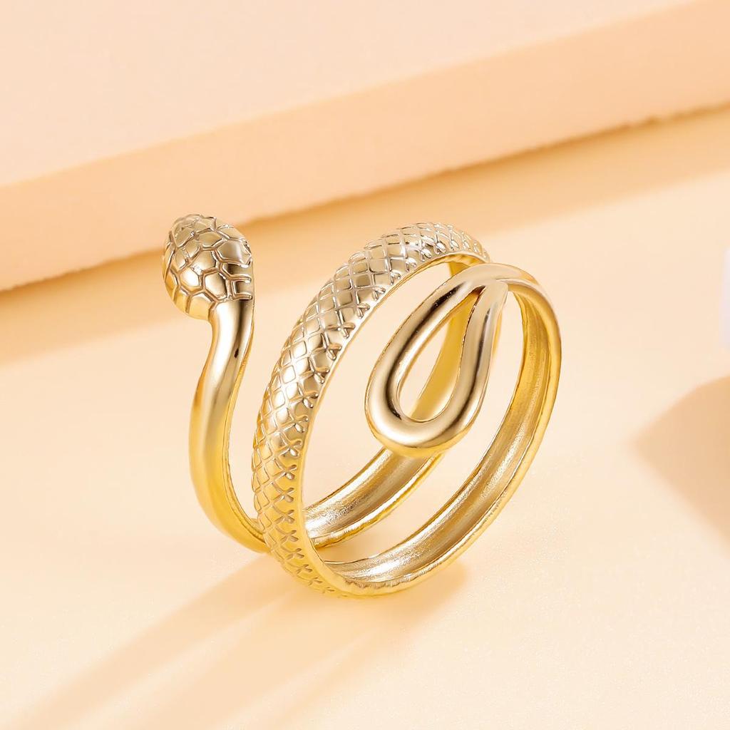 Personalized Stainless Steel Retro Snake Ring - Punk Boyfriend Style