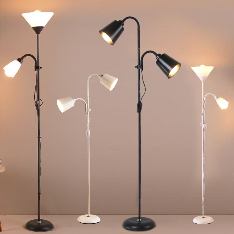Nordic Modern Double-Head Floor Lamp: Minimalist Luxury for Living Room and Bedroom