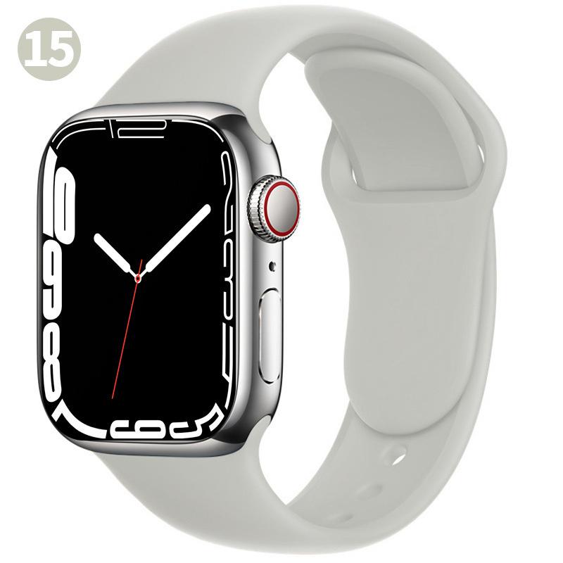

Силиконовый ремешок для Apple Watch Band 49 мм, 45 мм, 41 мм, 44 мм, 40 мм, 42 мм, 38 мм, резиновый ремешок для часов, браслет Iwatch Serie 8 Ultra 7 Se 6 5 3