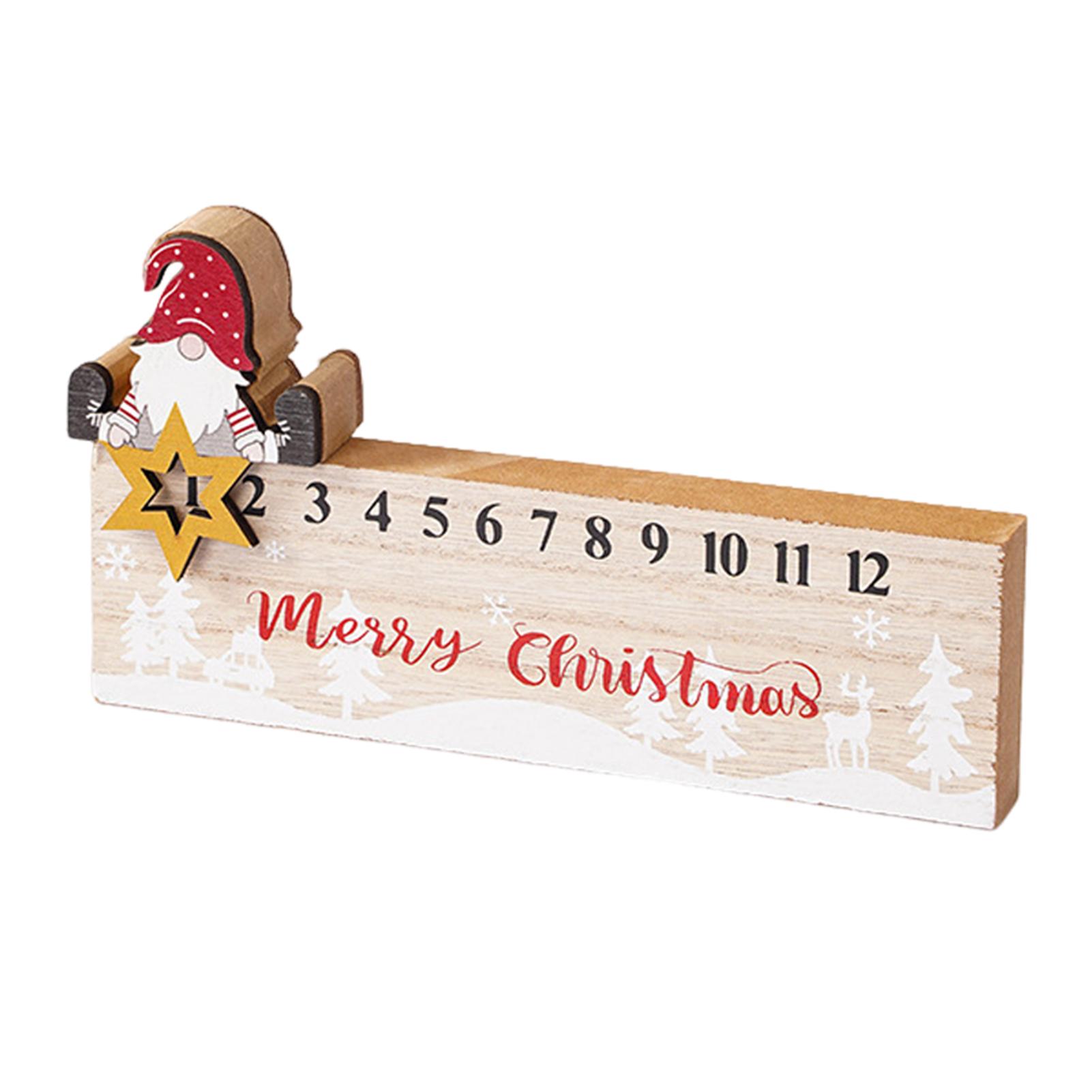 

Faceless Gnome Xmas Advents Calendar Decor Charming Wooden Gnome Xmas Countdown Present Exchange Present As Shown