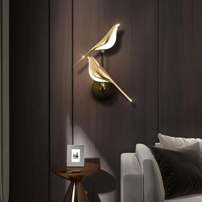 LED Bird Wall Lamp Modern Decorative Double Bird Shape 360 Degree Rotation Light for Livingroom Bedroom Kitchen