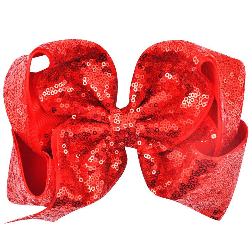 29Colors 8 inch Big Rainbow Large Hair Bow Sequins Ribbon Hairgrips With Alligator Clips Headwear Bowknot Girls Hair Accessories
