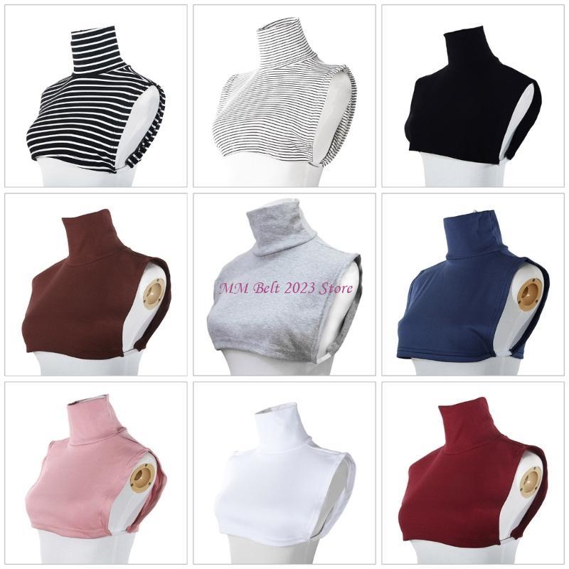 49ME Winter Fall Neck Warmer Faux Turtleneck Detachable Collar Half Top Mock Blouse Collar for Women Men Clothing Accessory