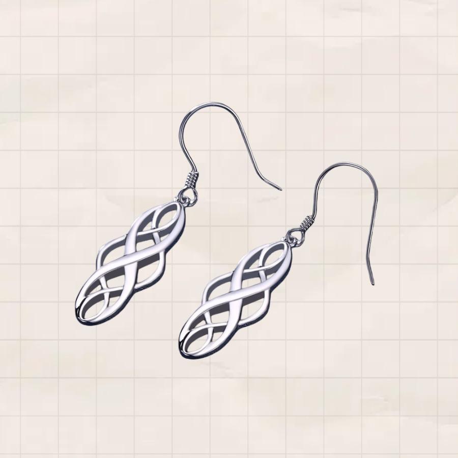 Hypoallergenic Hollow-Out Celtic Knot Design Pendant Earrings, Elegant and Minimalist Style for Daily Casual Wear