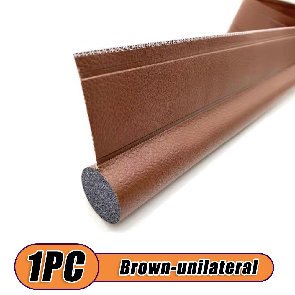 Seal Strip Bilateral Door Seam Waterproof Dustproof Strips 95cm Leather Sponge Home Bedroom Mosquito Upgraded Soundproof Strips 1PC Brown-unilateral