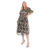 Lovedrobe Womens/Ladies Crew Neck Puff Sleeve Midi Dress