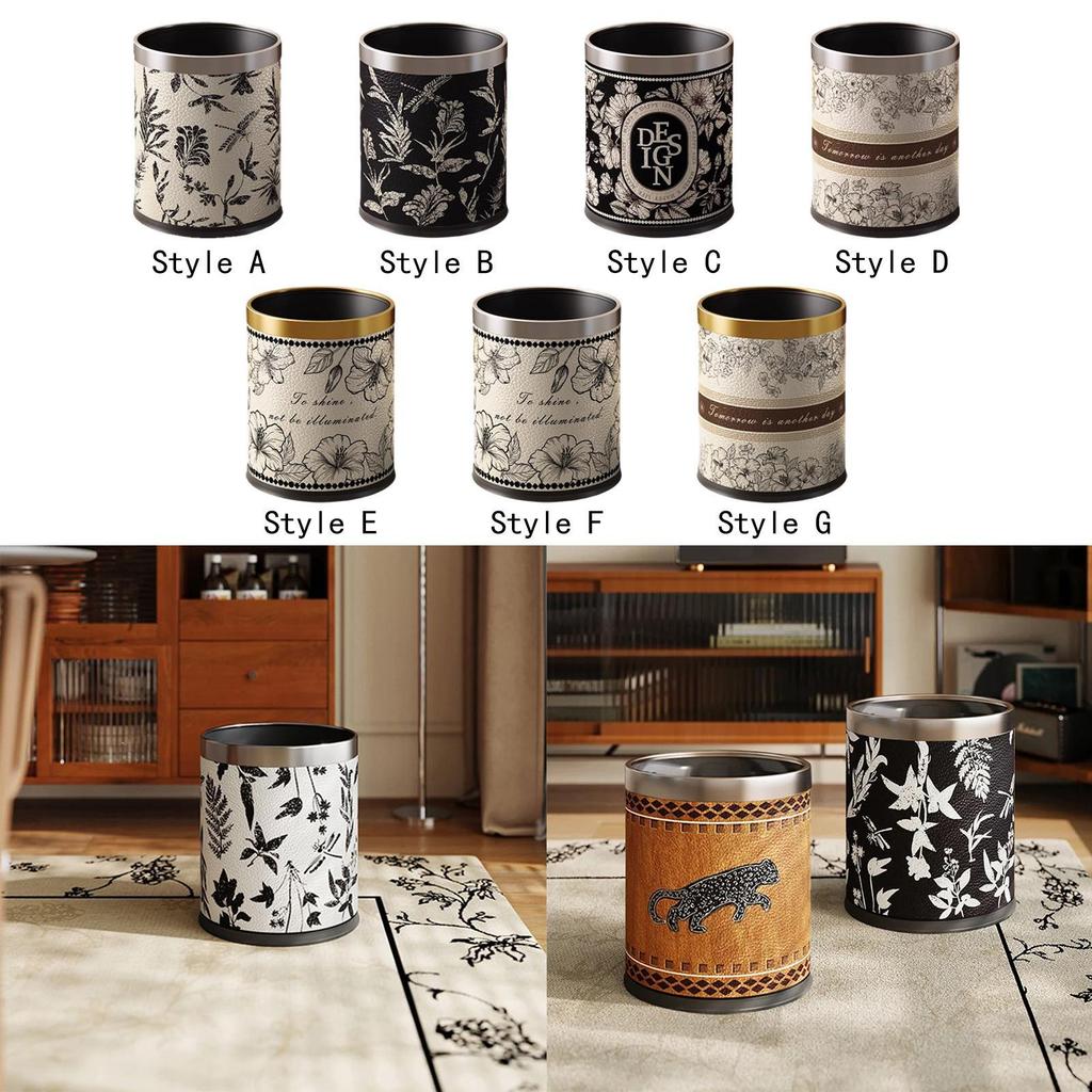 Trash Can Garbage Bin Household Reusable Stylish Versatile Waste Bin Rubbish Bin for Indoor Bedroom Office Dorm Laundry Room