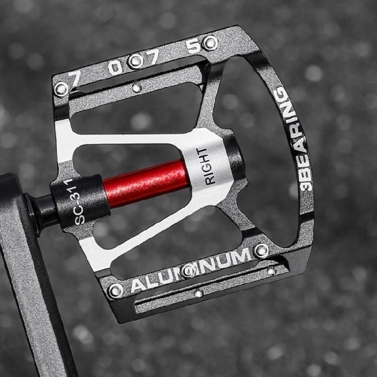 Nonslip Road Bicycles Pedals Aluminum Alloy Mountain Bicycles Pedals 3 Bearings Wide Flat Cycling Pedals Enduring