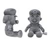 Pelúcia Super Mario 28cm Mario Prata Posição Sentada Mario de Metal Atacado
