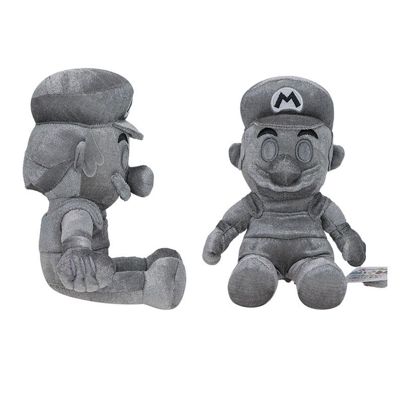 Pelúcia Super Mario 28cm Mario Prata Posição Sentada Mario de Metal Atacado