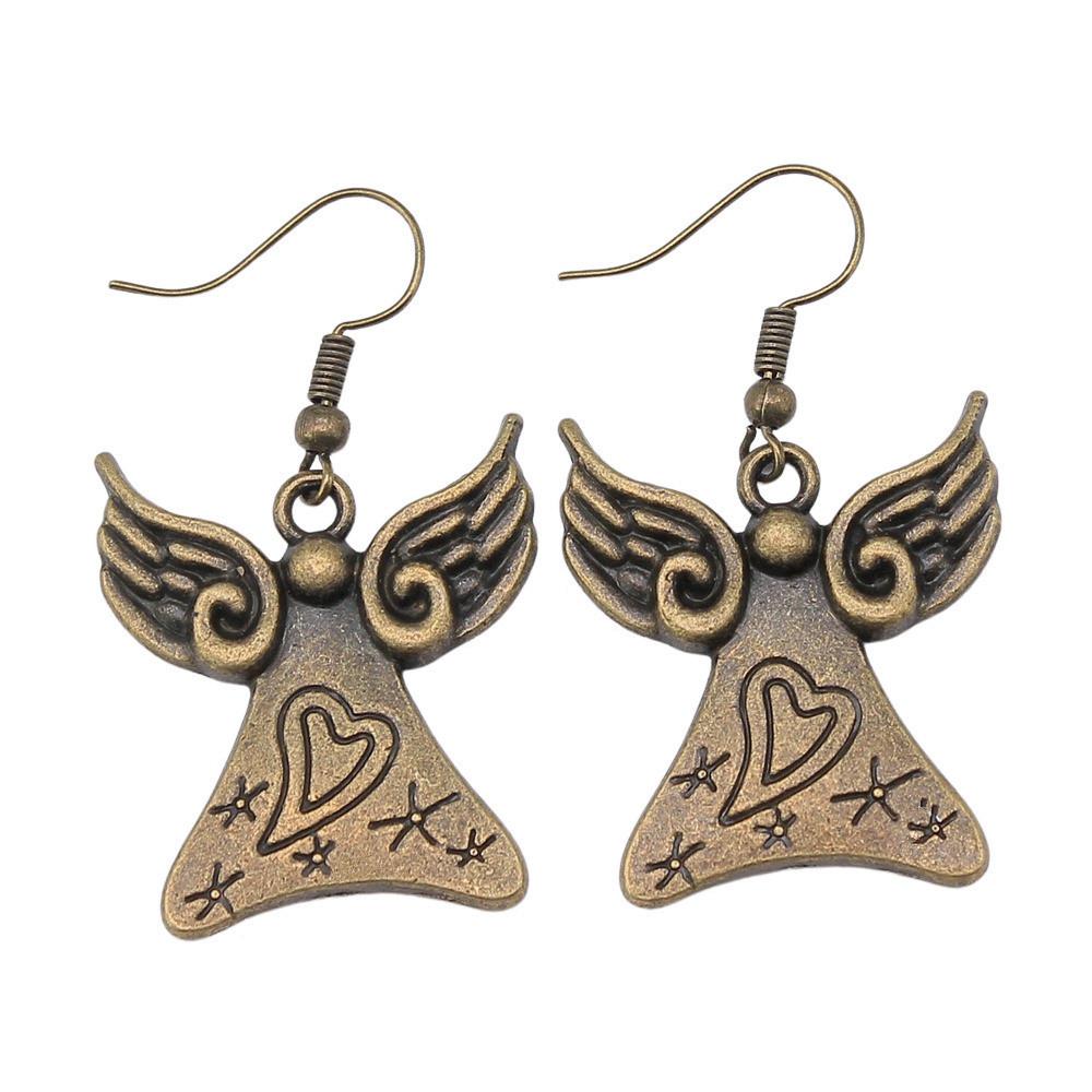 Angel Charm Dangle Earrings Retro Jewelry Design Wing Pendants Women Jewelry