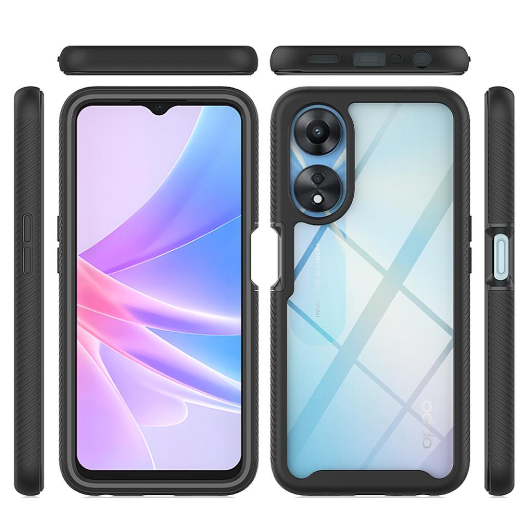 For Oppo A78 5G Impact Resistant Phone Cover 3-in-1 PC+TPU Case with PET Screen Protector