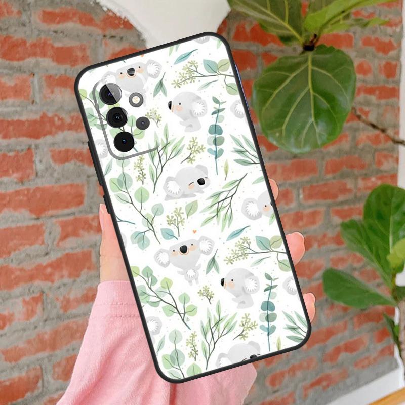 Cute Cartoon Koala Case For Samsung Galaxy A55 A35 A25 A15 A53 A33 A13 A51 A71 A12 A32 A52 A14 A34 A54 Cover