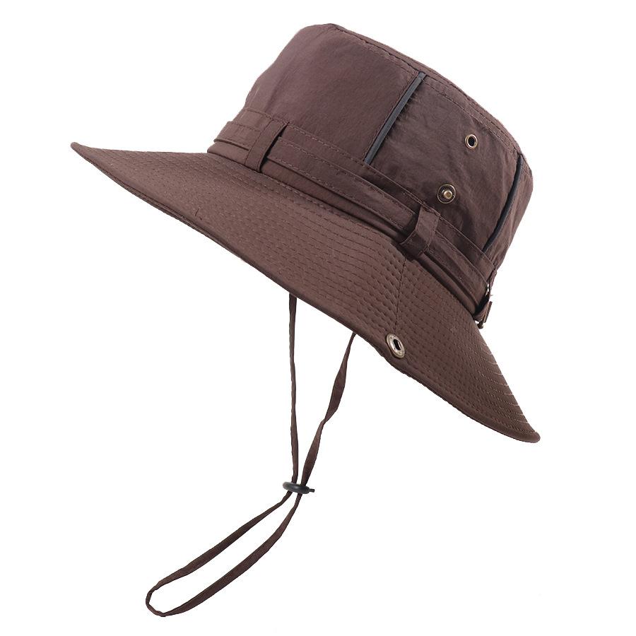 Tooling Bucket Hat Summer Outdoor Men's Sun Hat Light Breathable Flip Button Cowboy Hat Climbing Waterproof Sun Protection Hat