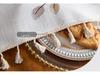 Jiexin European Style Embroidered Tablecloth - Coffee Leaves Design for Home Decor
