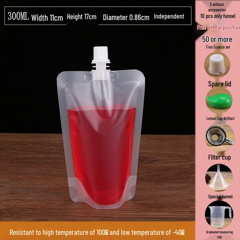 Disposable Transparent Spout Bag for Soy Milk, Chinese Medicine, Soup, or Beverages - Self-Standing and Convenient for Takeaway
