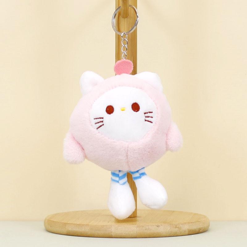 

Очаровательный плюшевый брелок для ключей в виде кошки, милый аксессуар для сумки в виде животного для пар, в нескольких цветах