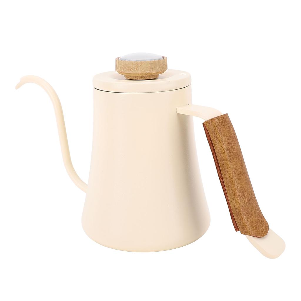 Kaffeekessel mit Thermometerdeckel, 600 ml, 304 Edelstahl, langer, schmaler Schwanenhalsauslauf, Handtropf