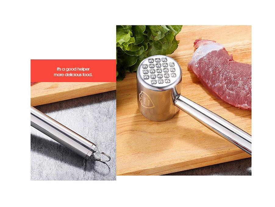 Doppelseitiger Fleischklopferhammer aus Edelstahl für Steaks