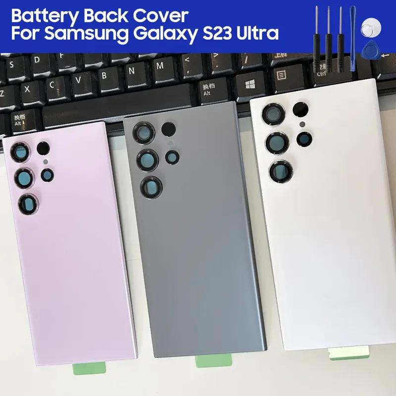 

Запасная задняя крышка корпуса для Samsung Galaxy S23 Ultra 5G SM-S918B SM-S918B/DS Заднее стекло + инструменты белый