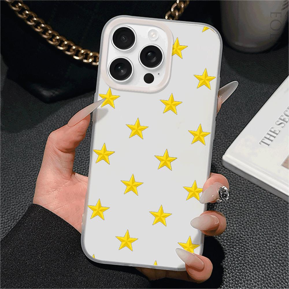 Star Silicone Case for iPhone 16/15/14/13/12/11 Pro Max/Mini - Ultra-Thin Slim Anti-Scratch & Drop Protective Cover, Trendy Gift