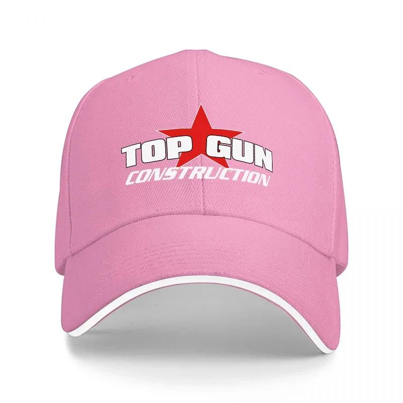 TOP GUN CONSTRUCTION BASEBALLKAPPE SCHWARZ MIT ROTEM STERN-LOGO UnisexS VERSTELLBARER HUT FÜR ARBEIT UND FREIZEITSTIL