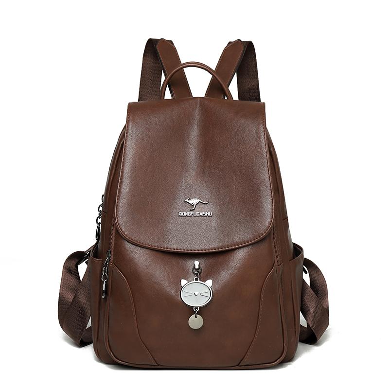 Women's PU Backpack Large Capacity Travel Backpack