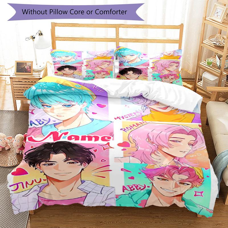 3pcs Custom Name Saja Boys Bedding Set Duvet Cover Closure Includes 1 Duvet Cover & 2 Pillowcases, Soft and Comfortable for All Seasons.