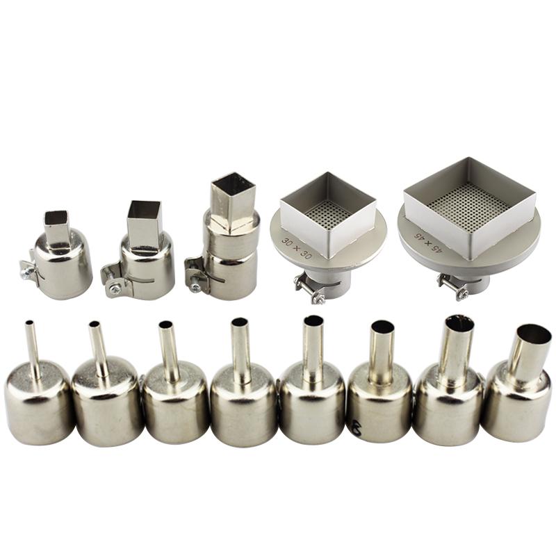 Universal Hot Air Gun Nozzles 850 852 858: Desoldering Station Square & Round Steel Mesh Nozzles