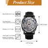 Men's Automatic Skeleton Watch with Genuine Leather Strap: Roman Numerals, Analog Display, 3ATM Water Resistance, Stylish Accessory for Leisure and