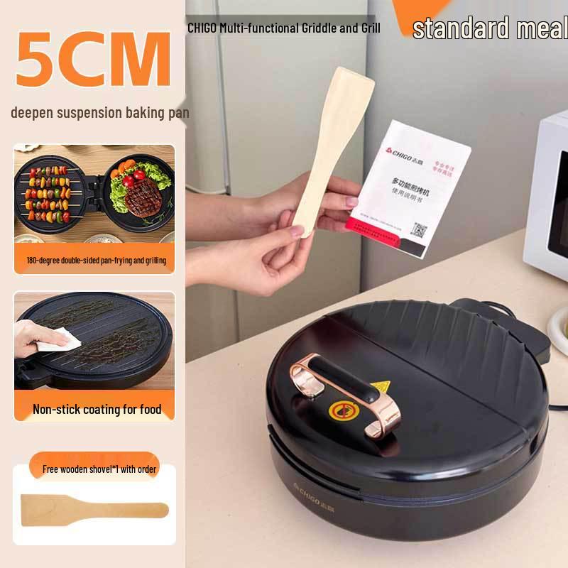 Detachable Dual-Sided Electric Griddle & Grill, Multi-functional Hot Pot, Washable, Deepened for Home Use For 2-4 People