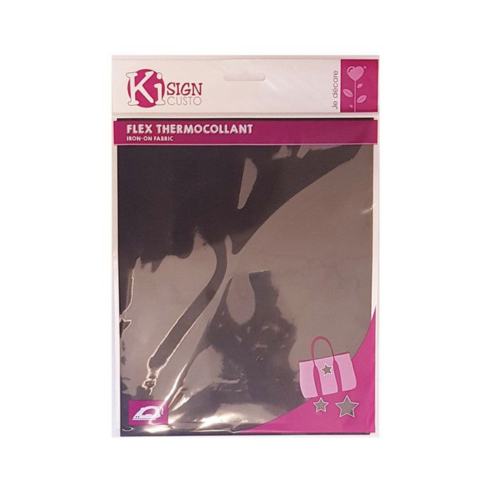 Tissu flex thermocollant Noir mat 20 x 25 cm